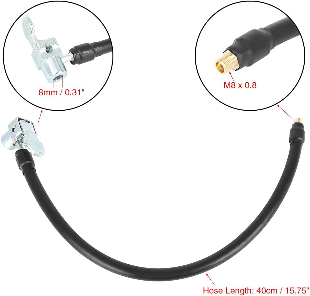 40Cm 15.75'' Tyre Inflator Pump Hose with Locking Air Chuck for Car