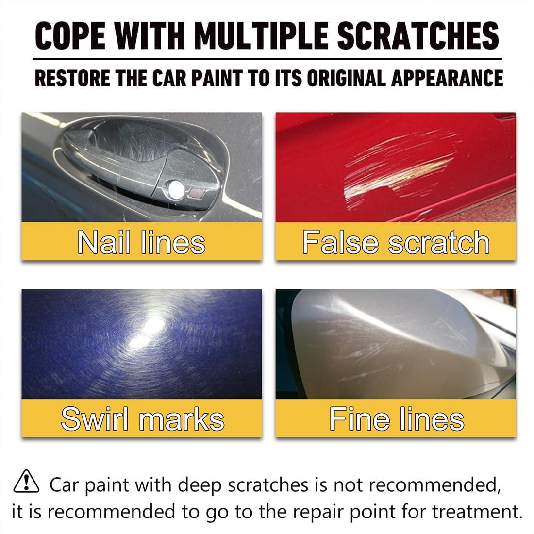 T-221A Car Scratch Remover & Polishing Compound with Sponge, Restores Like-New Shine, Removes Scratches, Oxidation & Swirl Marks, Safe for All Car Finishes (2Pcs)