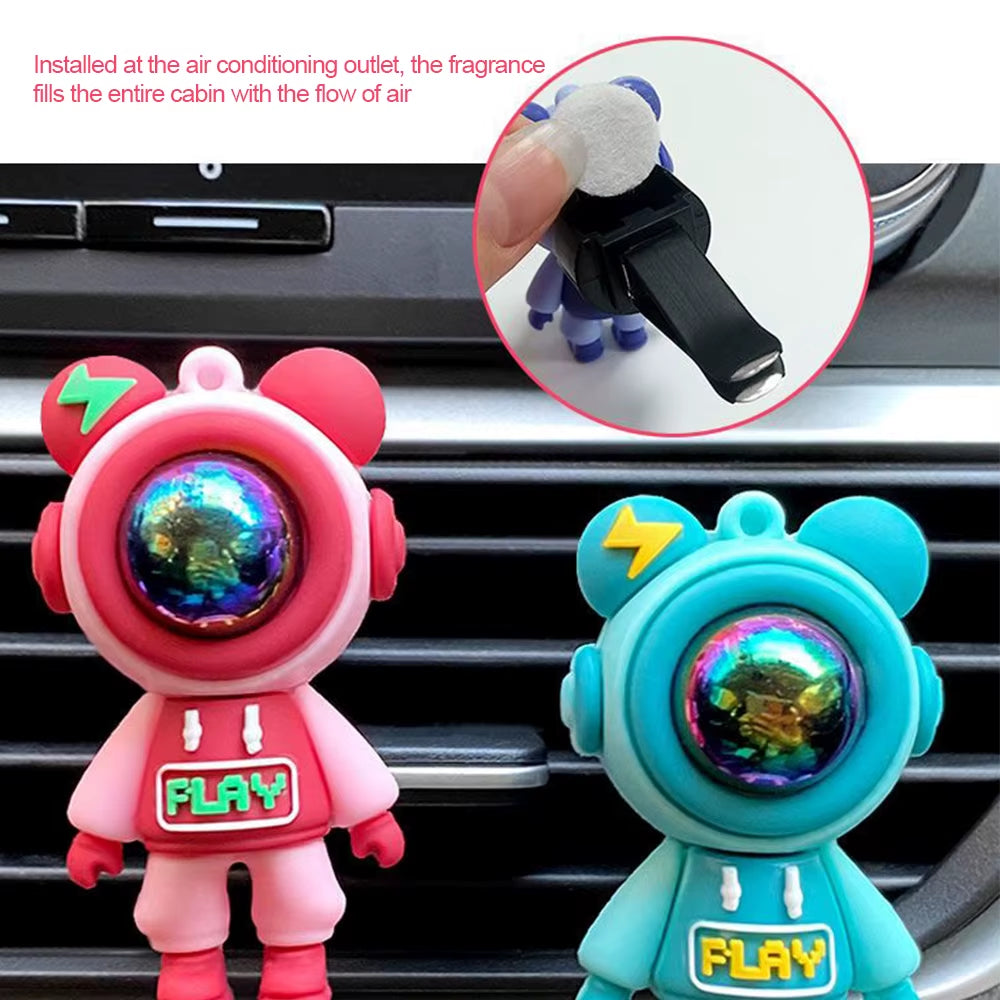 Car Air Outlet Perfume Clips Cartoon Astronaut Car Aromatherapy Ornaments Air Conditioning Aroma Diffuser Clip Car Decoration