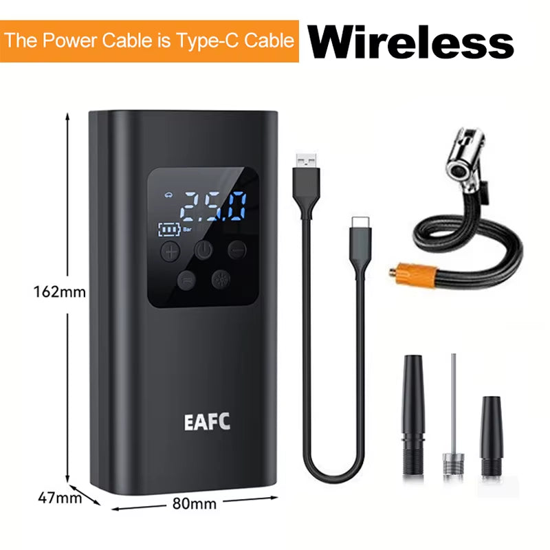 150Psi Wireless/Wired Portable Tire Inflator Car Tire Inflator Pump with Digital Display Electric Inflator Mini Bicycle Air Pump