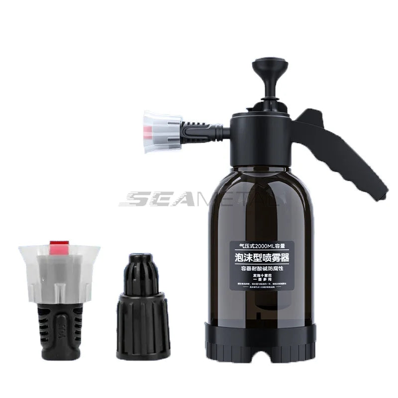 2L Hand Pump Foam Sprayer Pneumatic Washer Foam Snow Foam High Pressure Car Wash Spray Bottle for Car Home Cleaning