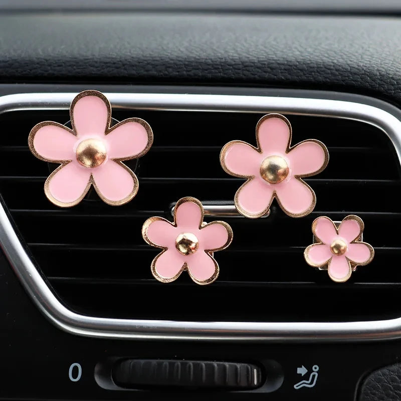 Car Air Fresheners, Car Scents Vent Clip Air Freshener, Flower Air Freshener Car Clips, Pink & White&Black