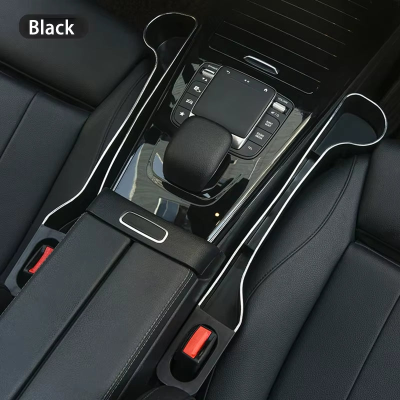 Car Seat Gap Filler Organizer- Upgrade Car Side Seat Gap Filler with Cup Holder and Phone Holder- Car Seat Gap Organizer 2 Pack