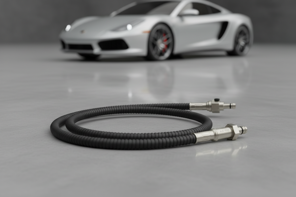 40Cm (15.75") Tyre Inflator Pump Hose – Flexible & Durable
with a car in the background