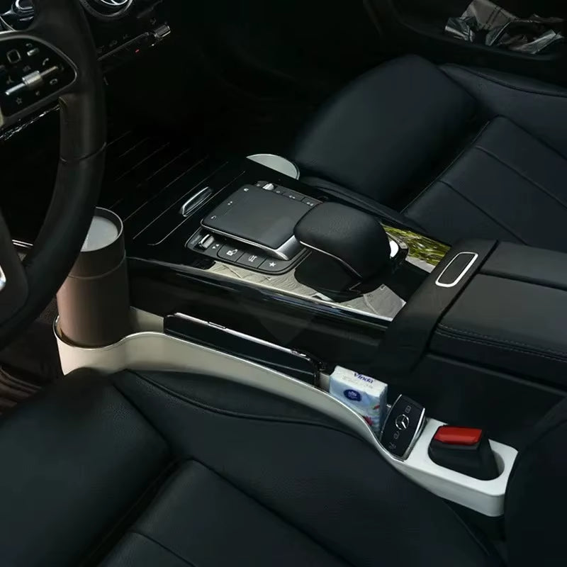 Car Seat Gap Filler Organizer- Upgrade Car Side Seat Gap Filler with Cup Holder and Phone Holder- Car Seat Gap Organizer 2 Pack