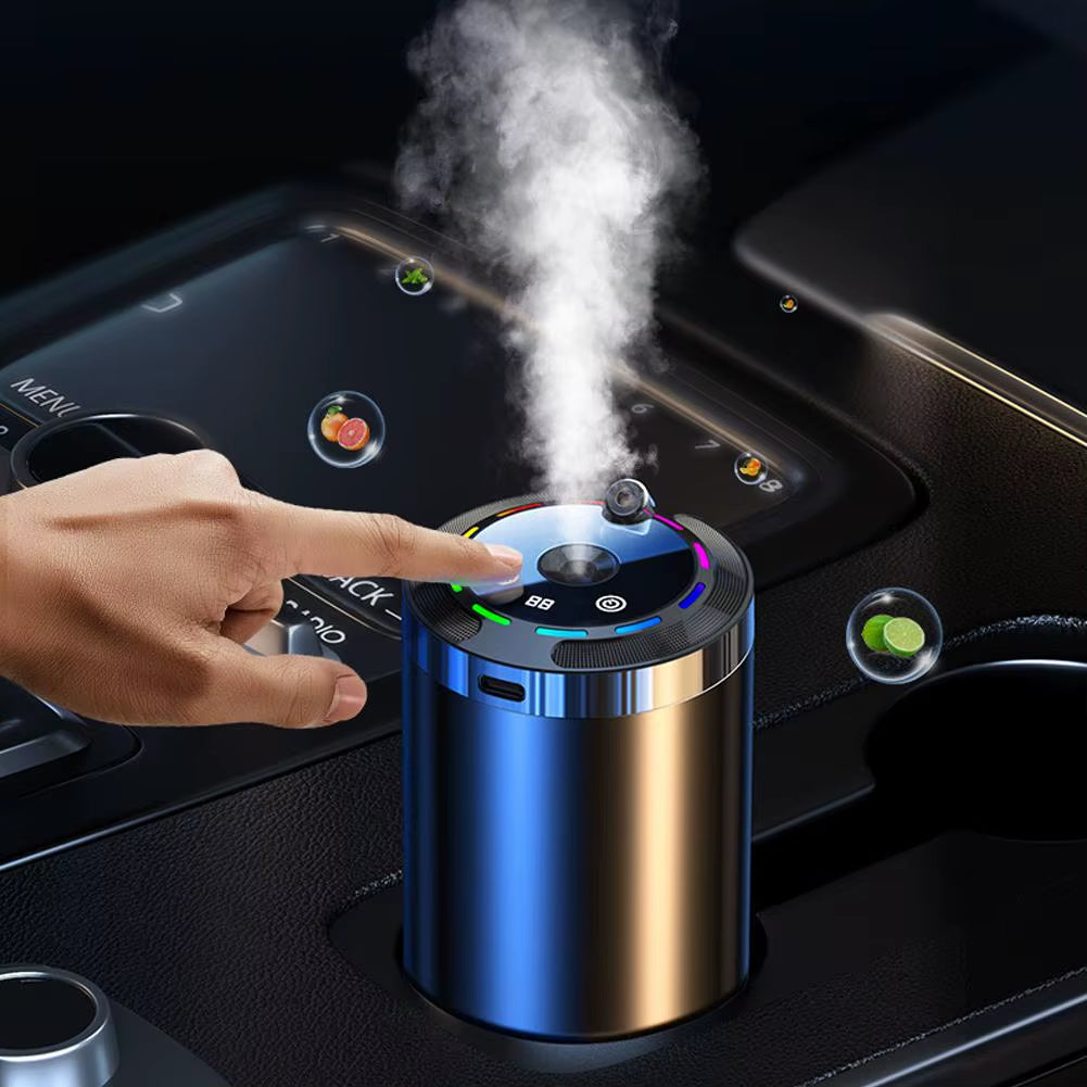 Car Aroma Diffuser with LED Starry Ambient Light 50Ml Cologne Perfume Car Air Freshener Flavoring for Cars Fragrance Diffusers