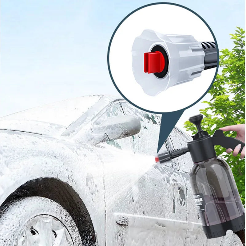 2L Hand Pump Foam Sprayer Pneumatic Washer Foam Snow Foam High Pressure Car Wash Spray Bottle for Car Home Cleaning