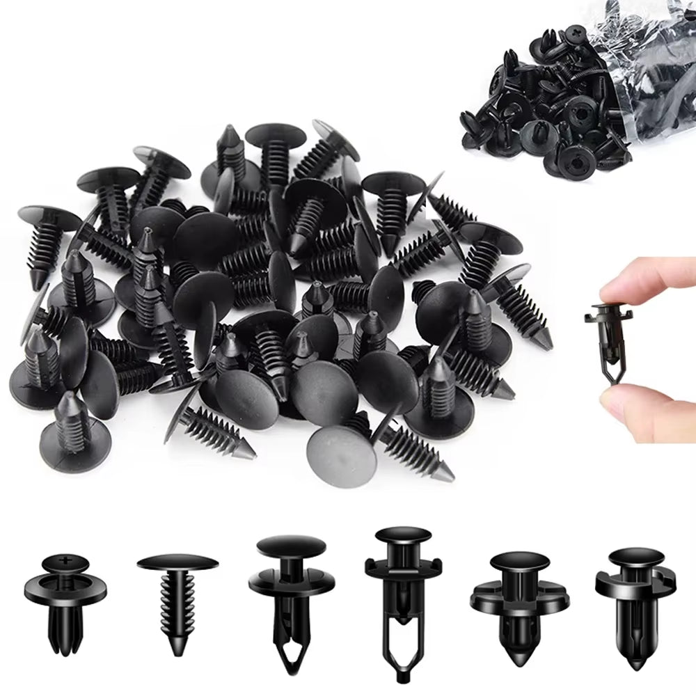 190Pcs Car Retainer Clips 6 Sizes Fasteners Automotive Plastic Clips Kit Auto Trim Panel Clip Mixed Car Body Bumper Rivet