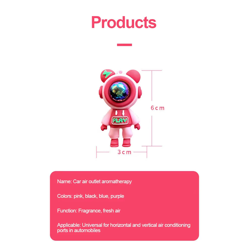 Car Air Outlet Perfume Clips Cartoon Astronaut Car Aromatherapy Ornaments Air Conditioning Aroma Diffuser Clip Car Decoration