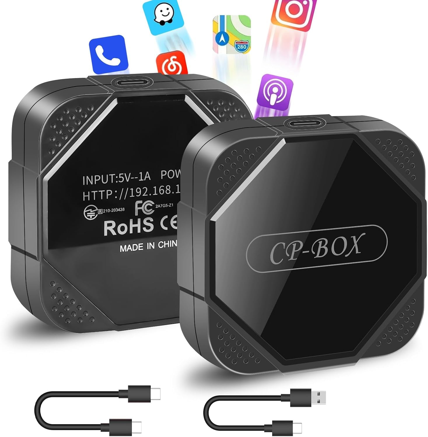 Wireless Carplay Adapter - Upgrade Wired to Wireless, Plug & Play Dongle for Iphone Ios 10+