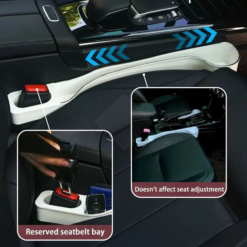 Car Seat Gap Filler Organizer- Upgrade Car Side Seat Gap Filler with Cup Holder and Phone Holder- Car Seat Gap Organizer 2 Pack
