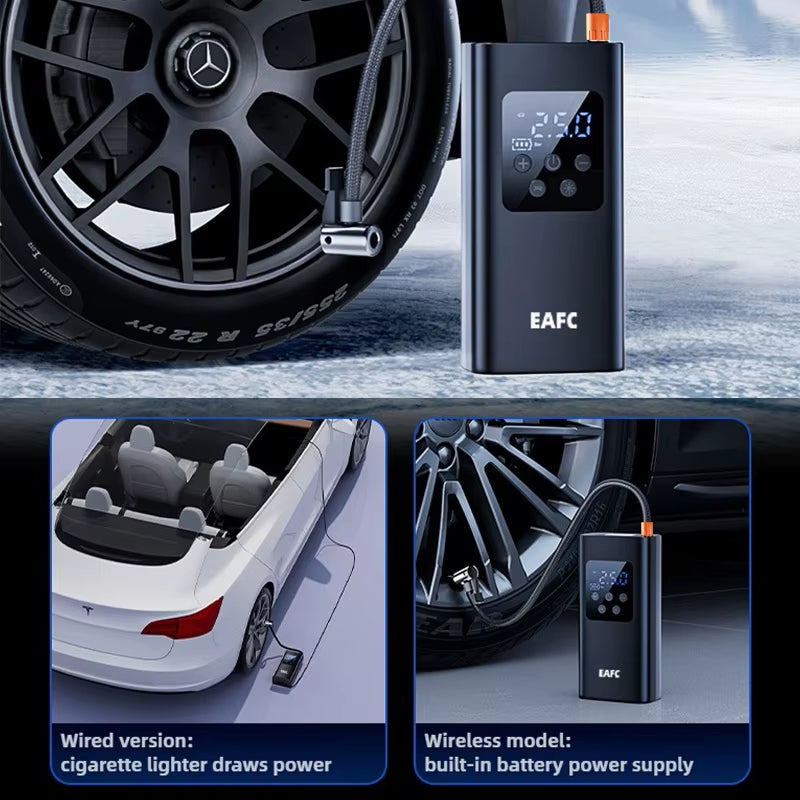 150Psi Wireless/Wired Portable Tire Inflator Car Tire Inflator Pump with Digital Display Electric Inflator Mini Bicycle Air Pump
