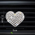 Bling Heart Shaped Air Vent Clips,Crystal Heart Car Air Fresheners Vent Clips Charms Rhinestone Diffuser Vent Clip