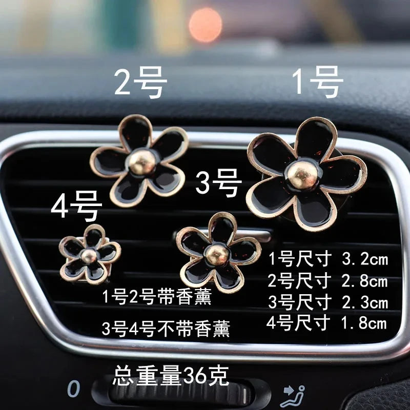 Car Air Fresheners, Car Scents Vent Clip Air Freshener, Flower Air Freshener Car Clips, Pink & White&Black