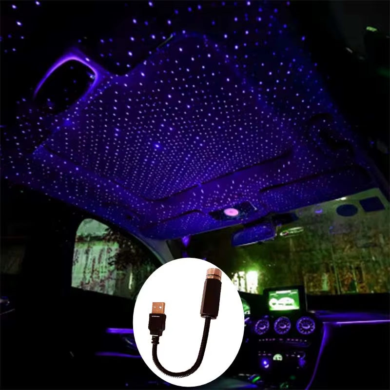 Mini LED Car Roof Star Night Light Projector Atmosphere Galaxy Lamp USB Decorative Adjustable for Auto Roof Room Ceiling Decorat