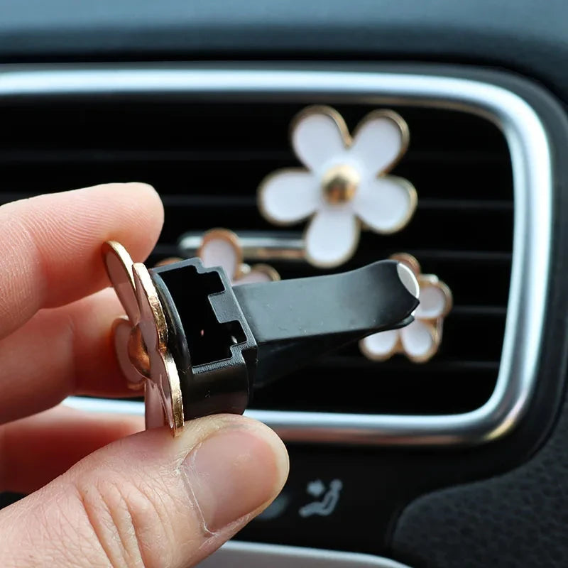 Car Air Fresheners, Car Scents Vent Clip Air Freshener, Flower Air Freshener Car Clips, Pink & White&Black