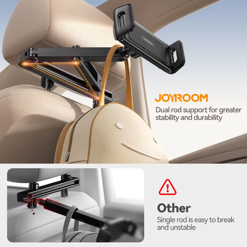 Car Headrest Tablet Holder 3 in 1 Stretchable Backseat Phone Holder for Ipad Air/Mini Samsung Tab 4.7-12.9'' Devices