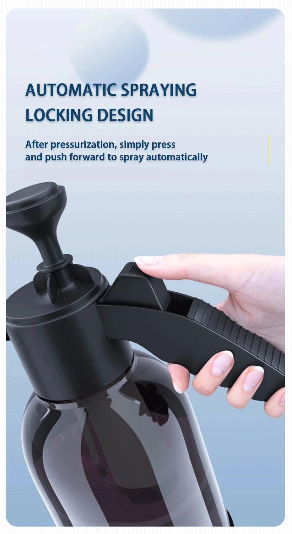 2L Hand Pump Foam Sprayer Pneumatic Washer Foam Snow Foam High Pressure Car Wash Spray Bottle for Car Home Cleaning