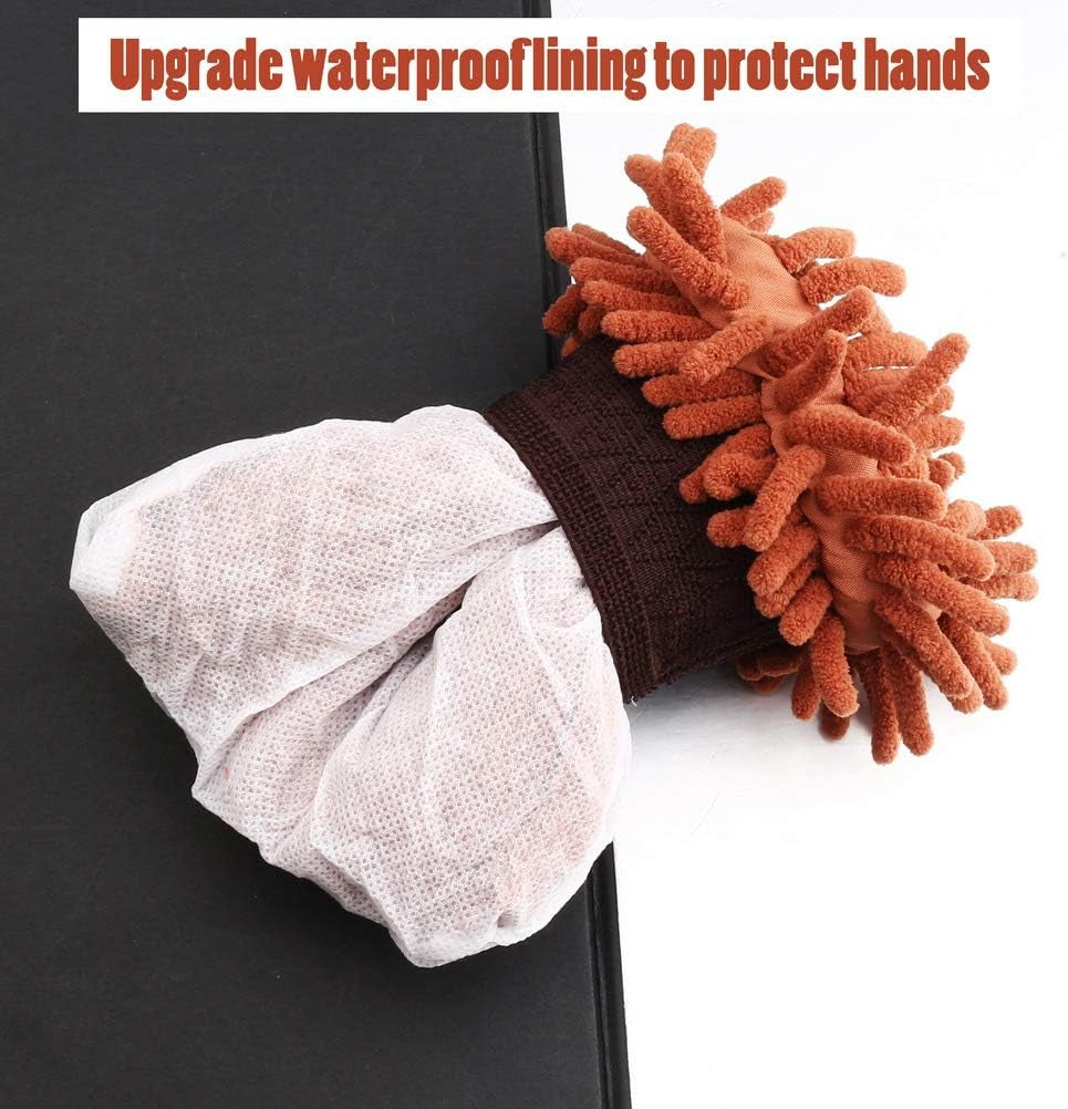 4 Pcs Car Wash Mitts, Double Sided Microfiber Mitts Super Absorbent Microfibre Gloves Microfibre Cloth for Car & Household Cleaning (Random Color)