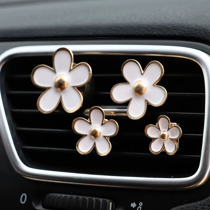 Car Air Fresheners, Car Scents Vent Clip Air Freshener, Flower Air Freshener Car Clips, Pink & White&Black