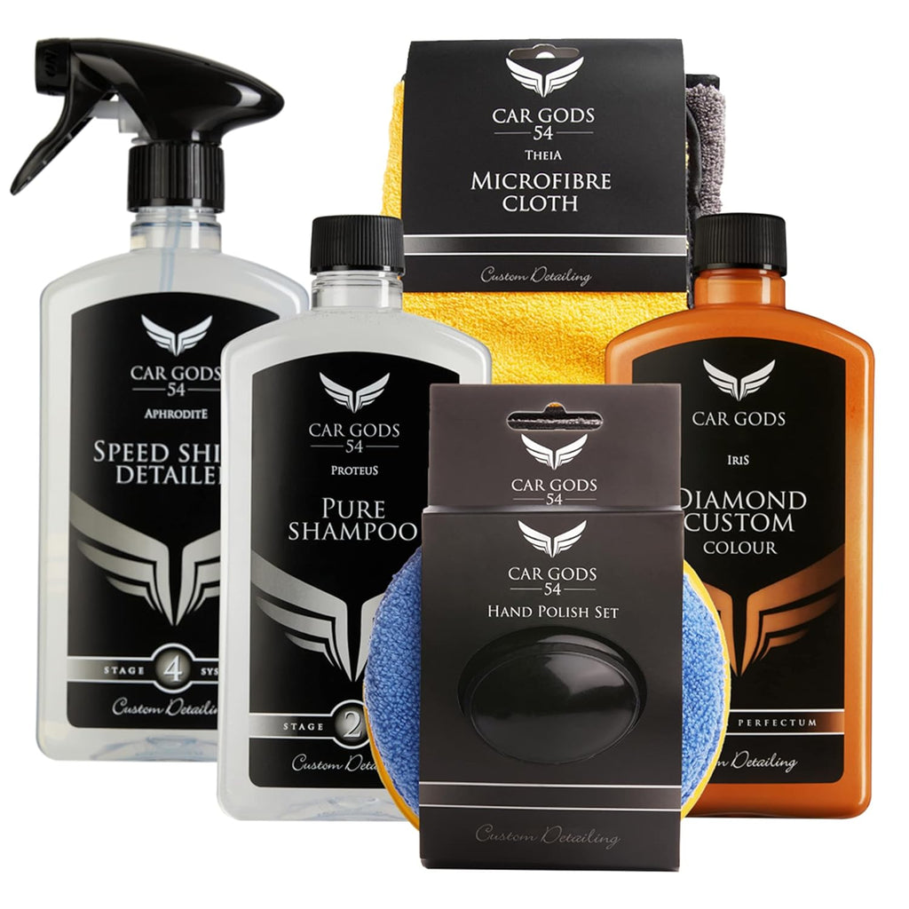 Car Gods Orange Car Wax Polish Colour Restorer Detailing & Cleaning Kit - Clean, Polish and Restore Vehicle Paintwork