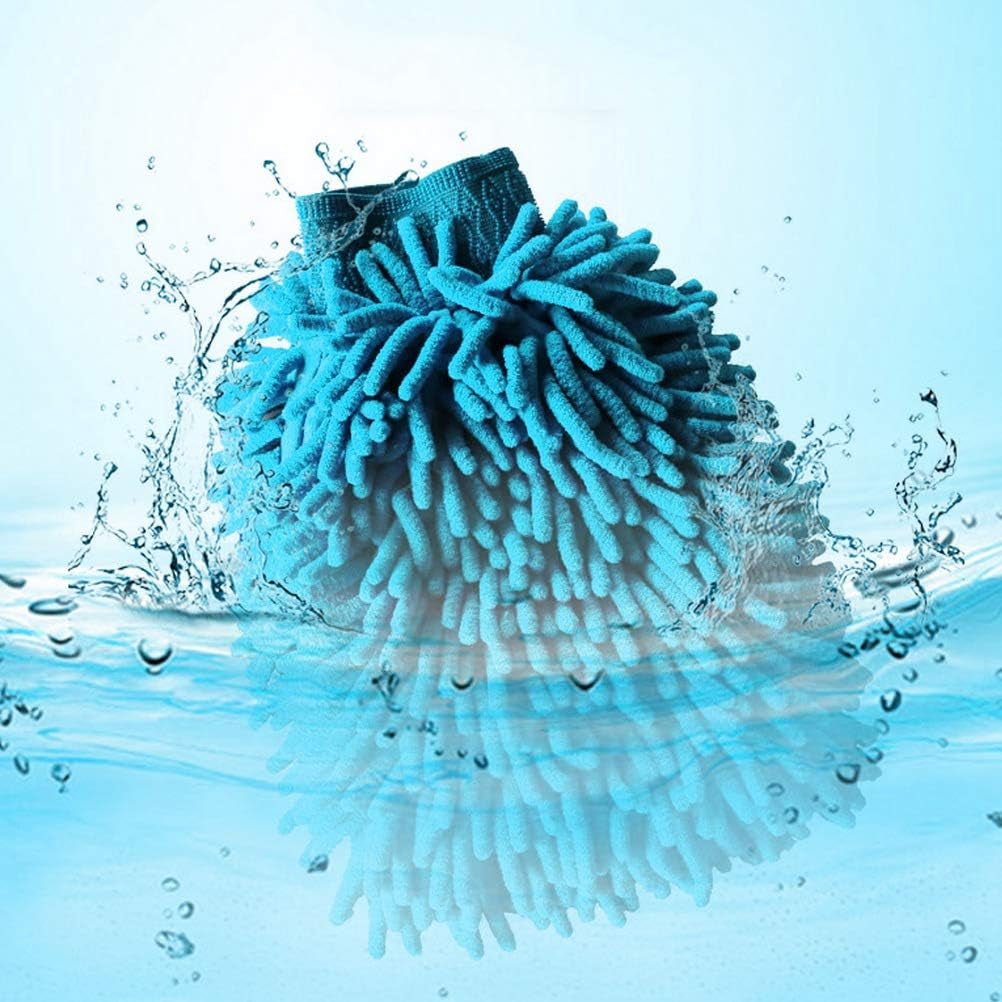 4 Pcs Car Wash Mitts, Double Sided Microfiber Mitts Super Absorbent Microfibre Gloves Microfibre Cloth for Car & Household Cleaning (Random Color)