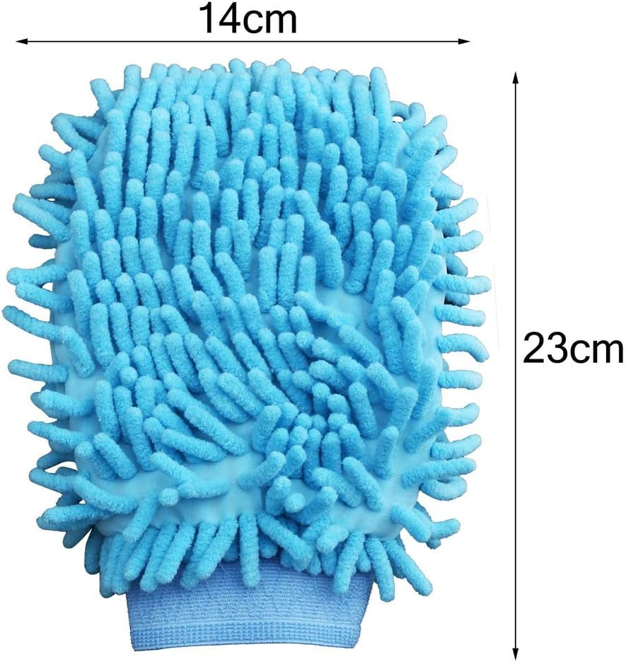 4 Pcs Car Wash Mitts, Double Sided Microfiber Mitts Super Absorbent Microfibre Gloves Microfibre Cloth for Car & Household Cleaning (Random Color)