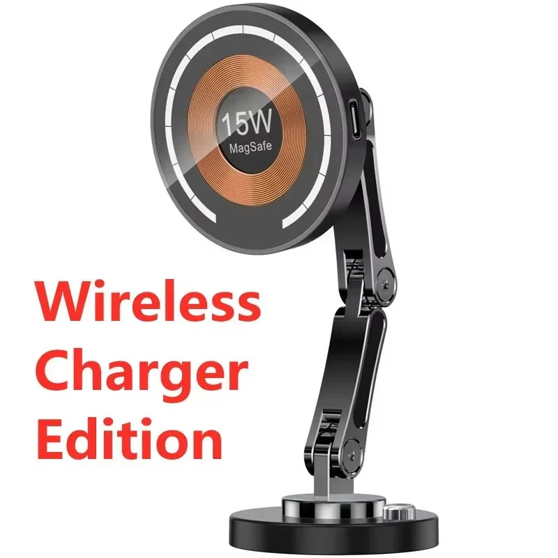 Magnetic Wireless Charger Car Phone Holder 15W Fast Charging Easy Paste Mount Stand for Magsafe Iphone 15 14 13 Pro Max