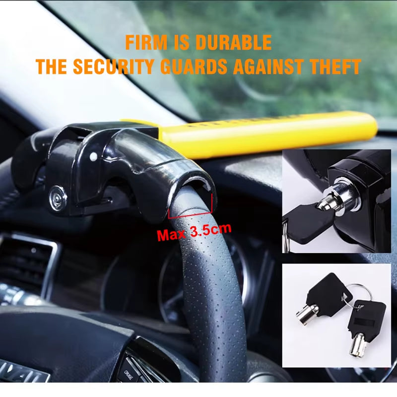 Universal Car Steering Wheel Lock Anti-Theft Van Security Rotary Steering Wheel Lock Heavy Duty Enhance Car Security