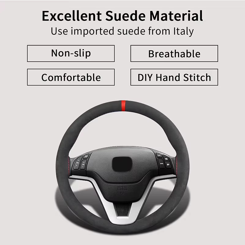 Suede Car Steering Wheel Cover Universal 38CM Car Steering Wheel Cover Leather Nterior Parts Braiding Cover for Steering Wheel